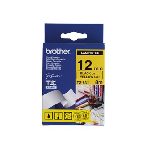 Brother | 631 | Laminated tape | Thermal | Black on yellow | Roll (1.2 cm x 8 m) - 2